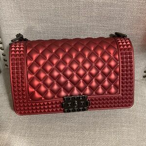 Caleesa LA Red Quilted Crossbody Bag